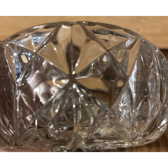 Vintage  Deep Cut Crystal Candy Dish/ Vanity Powder Holder With Lid - Picture 9 of 11